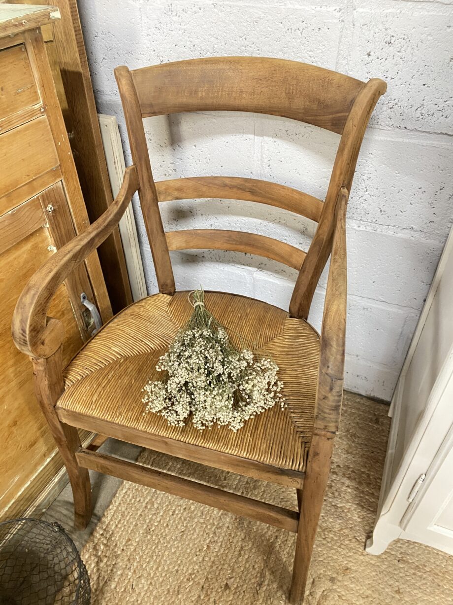 Fauteuil bois assise paille