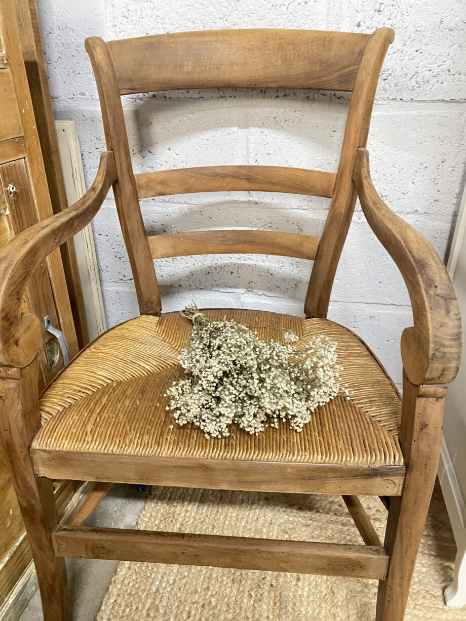 Fauteuil bois assise paille