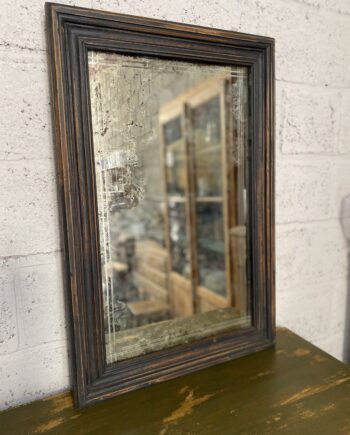 Miroir gravé - patine bois et noire