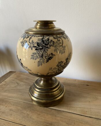 Pied de lampe à pétrole en céramique