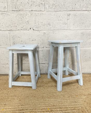 Tabouret vintage bleu (grand)