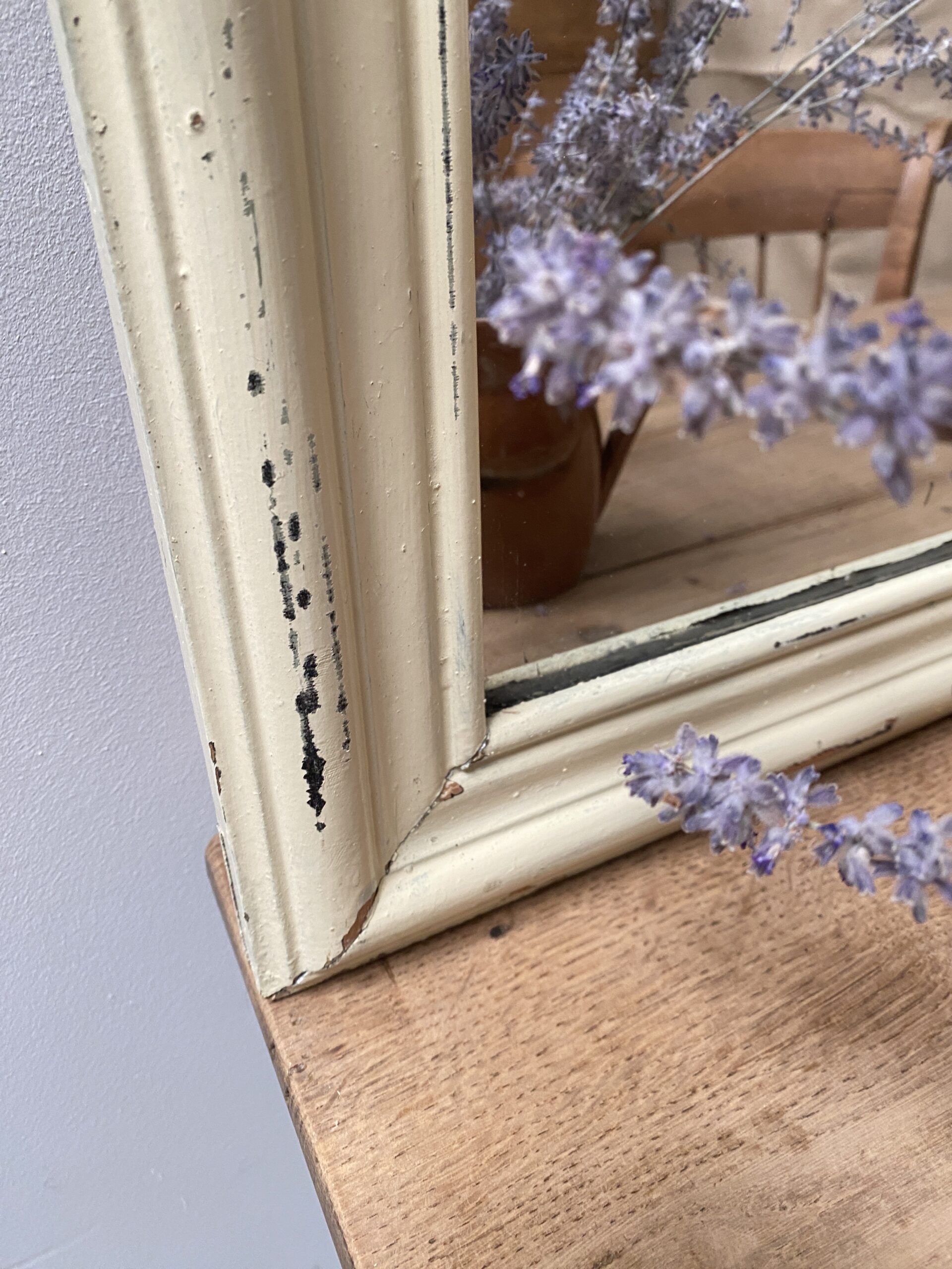 Miroir patiné beige
