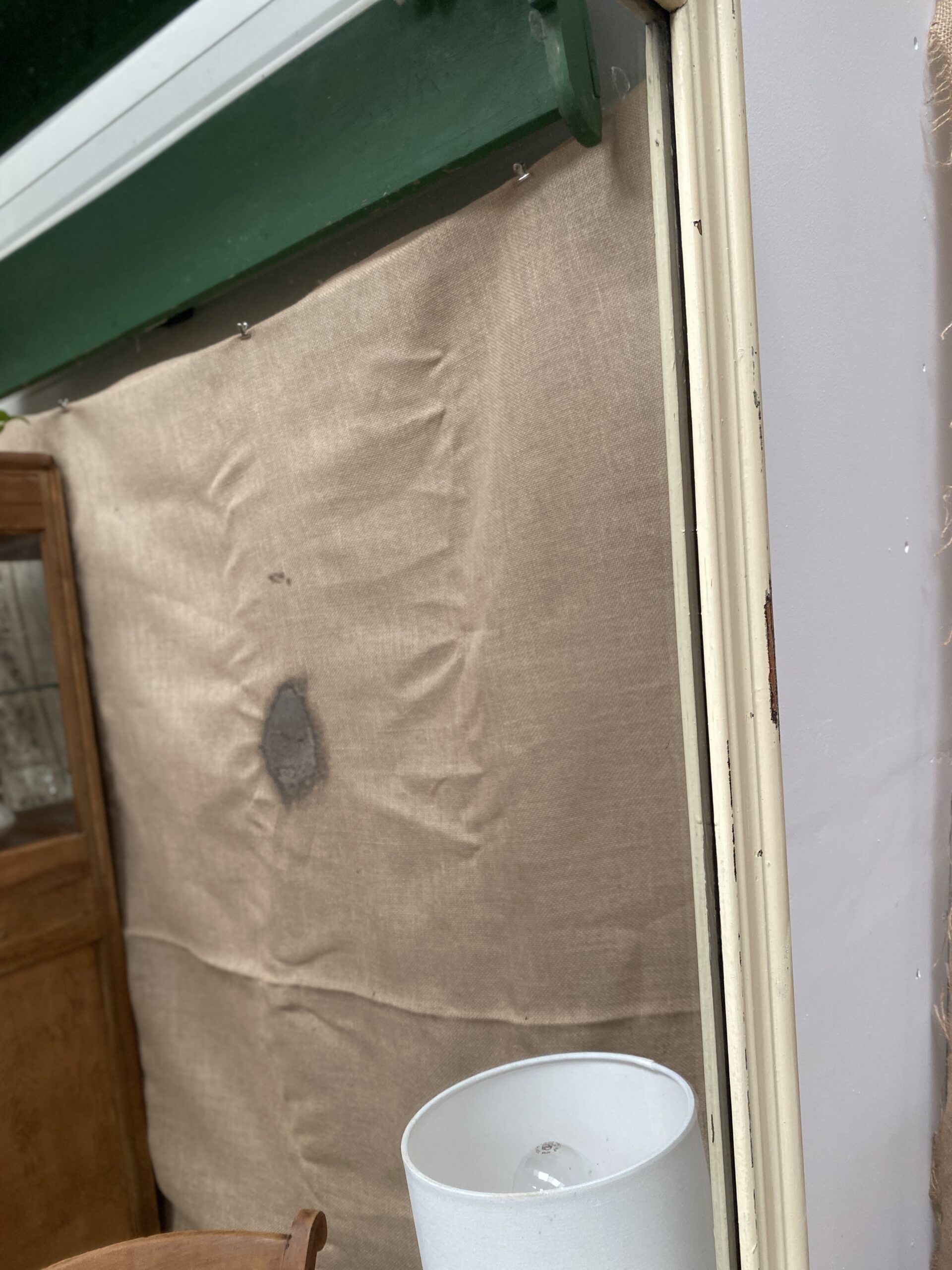 Miroir patiné beige